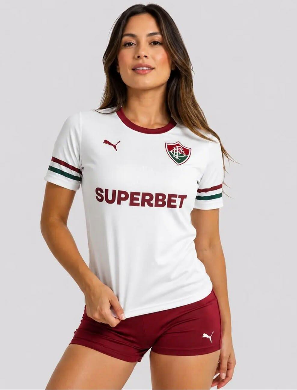 Camisa Fluminense feminina branca 26/27 s/n Torcedor