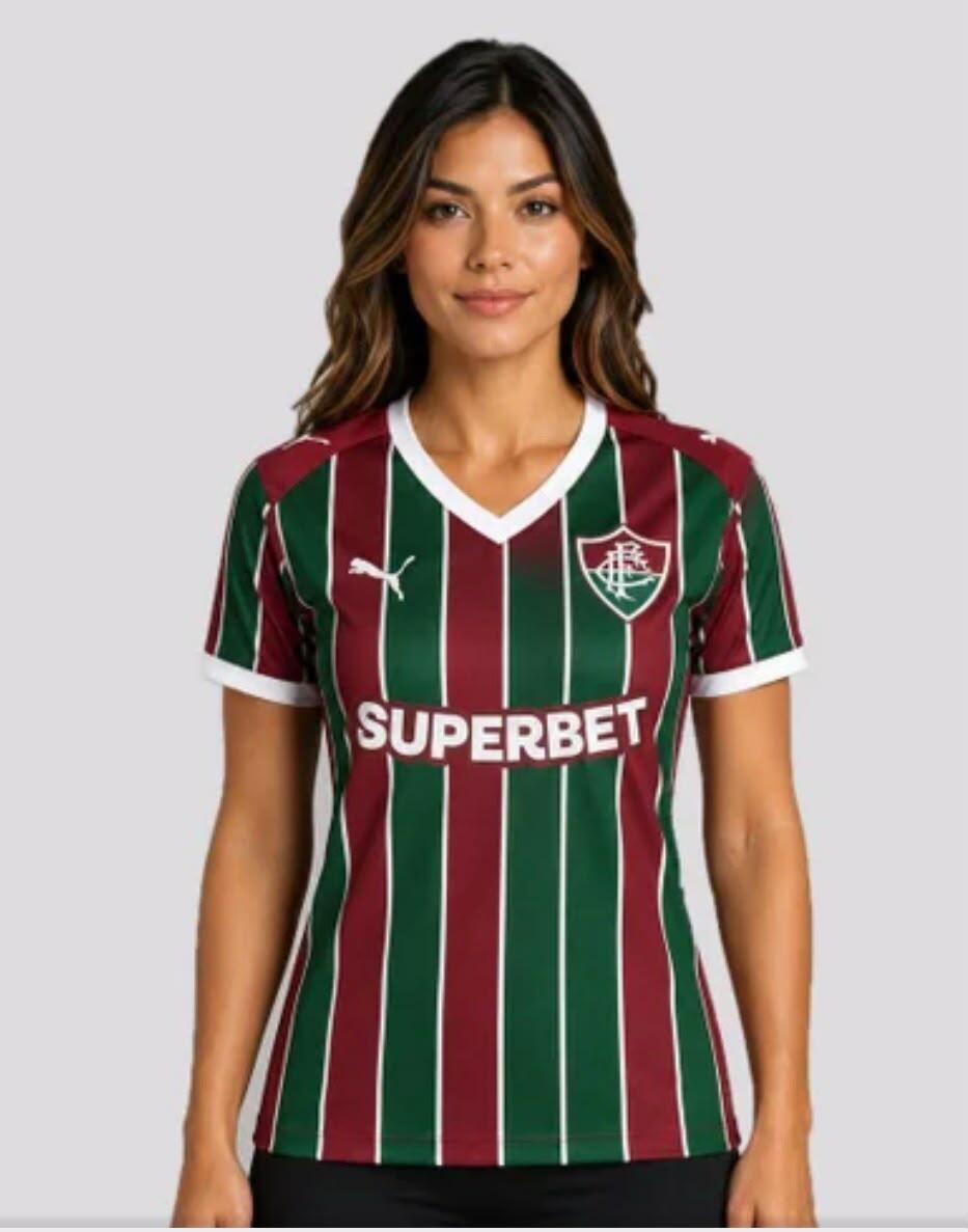 Camisa Fluminense feminina listrada 26/27 s/n Torcedor