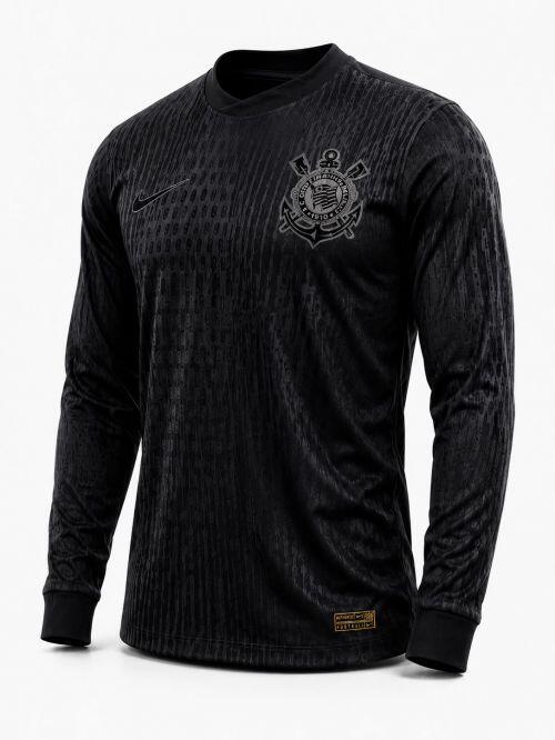 Camisa Corinthians All Black Manga longa 24/25 Jogador Masculino NIke