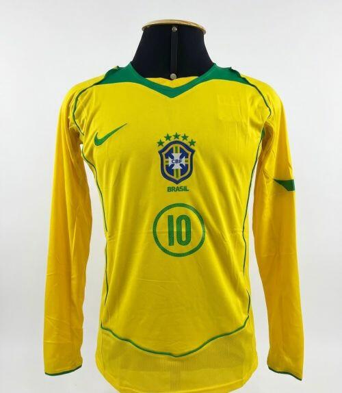 Camisa Retrô Brasil 2004 Ronaldinho — Manga Longa