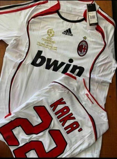 Camisa Retrô Milan 0708 Kaká - Branca e Vermelha