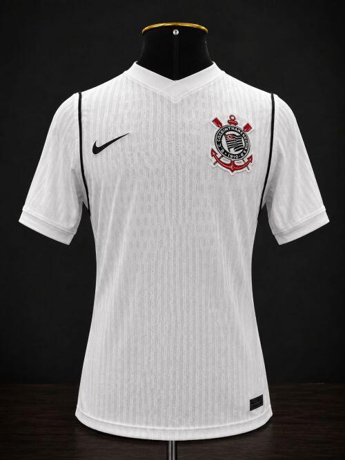 Camisa Corinthians II 26/27 s/n JOGADOR COM ESCUDO E PATROCINIO BORBADO Nike Masculina - Branco