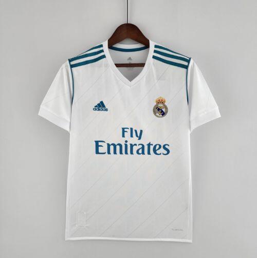 Camisa Real Madrid Home 17/18 Torcedor - Branco e Azul Turquesa