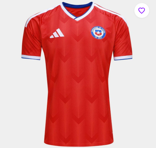 Camisa Seleção Chile Home Torcedor 2026 s/n Adidas Masculina - Vermelho