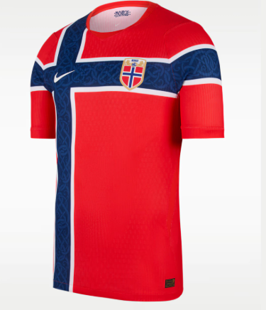 Camisa Noruega I 2026 Jogador - Vermelho