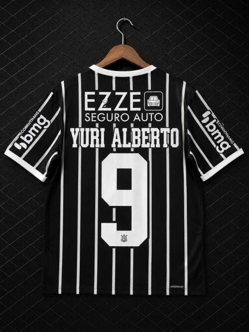Camisa Corinthians II Yuri Alberto 26/27 jogador Masculina - Preto+Branco