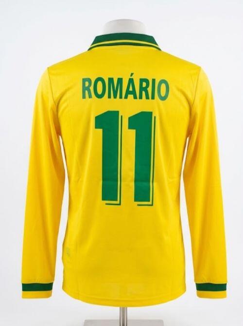 Camisa Retrô Brasil 1994 Romário Manga Longa amarela