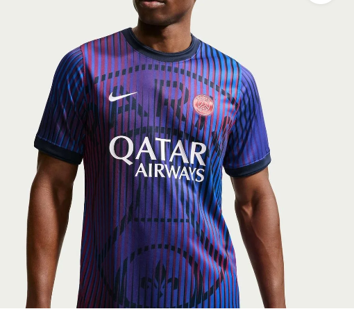 Camiseta Paris Saint Germain II 2026/27 Pré Jogo torcedor - Azul+Roxo