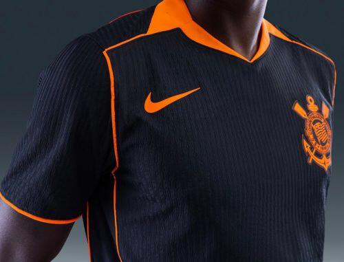 Camisa Corinthians Nike - Preta e laranja jogador