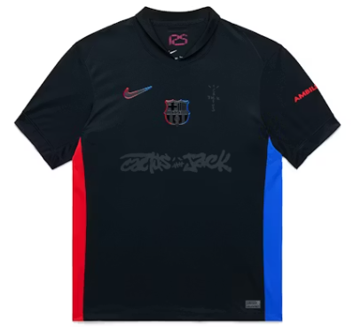 Camisa Barcelona x Travis Scott Away 2024/25 Preta Masculina