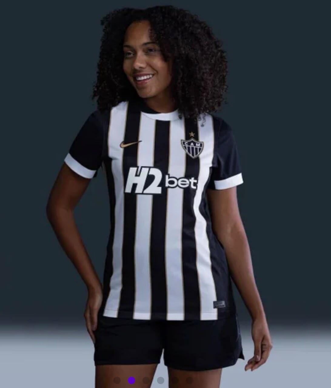 Camisa Atlético Mineiro 26/27 Torcedor feminina - branca e preta