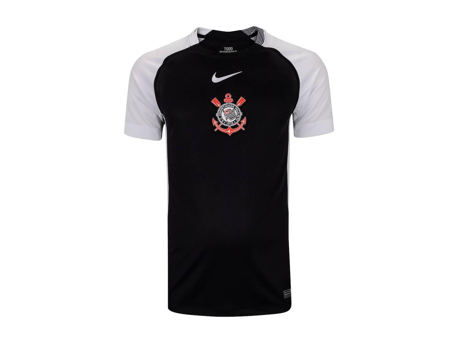 Camisa Corinthians jogo torcedor Nike - Preta e Branca